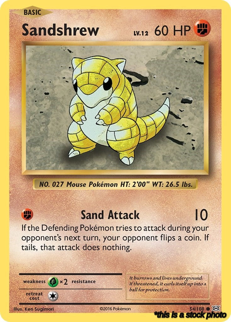 Reverse Holofoil Sandshrew [54/108 Near Mint ]