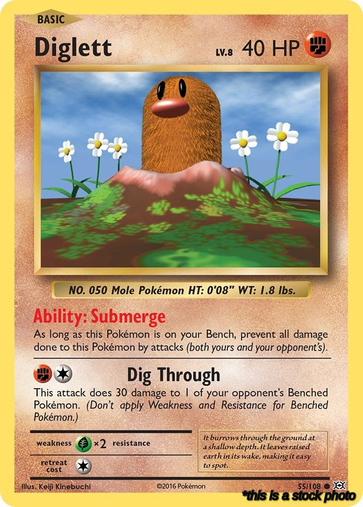 Reverse Holofoil Diglett [55/108 Near Mint ]