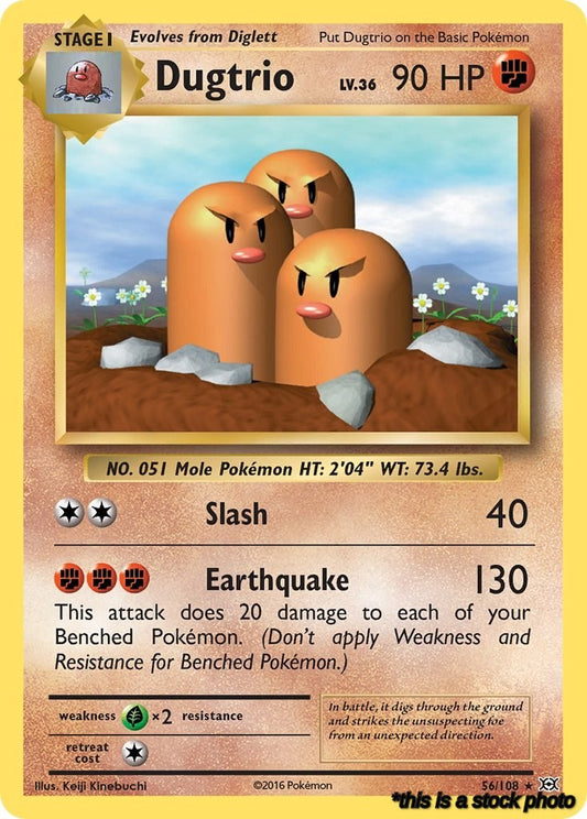 Rare Dugtrio [56/108 Near Mint ]