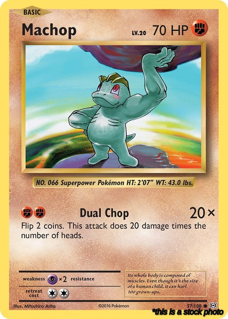 Reverse Holofoil Machop [57/108 Near Mint ]