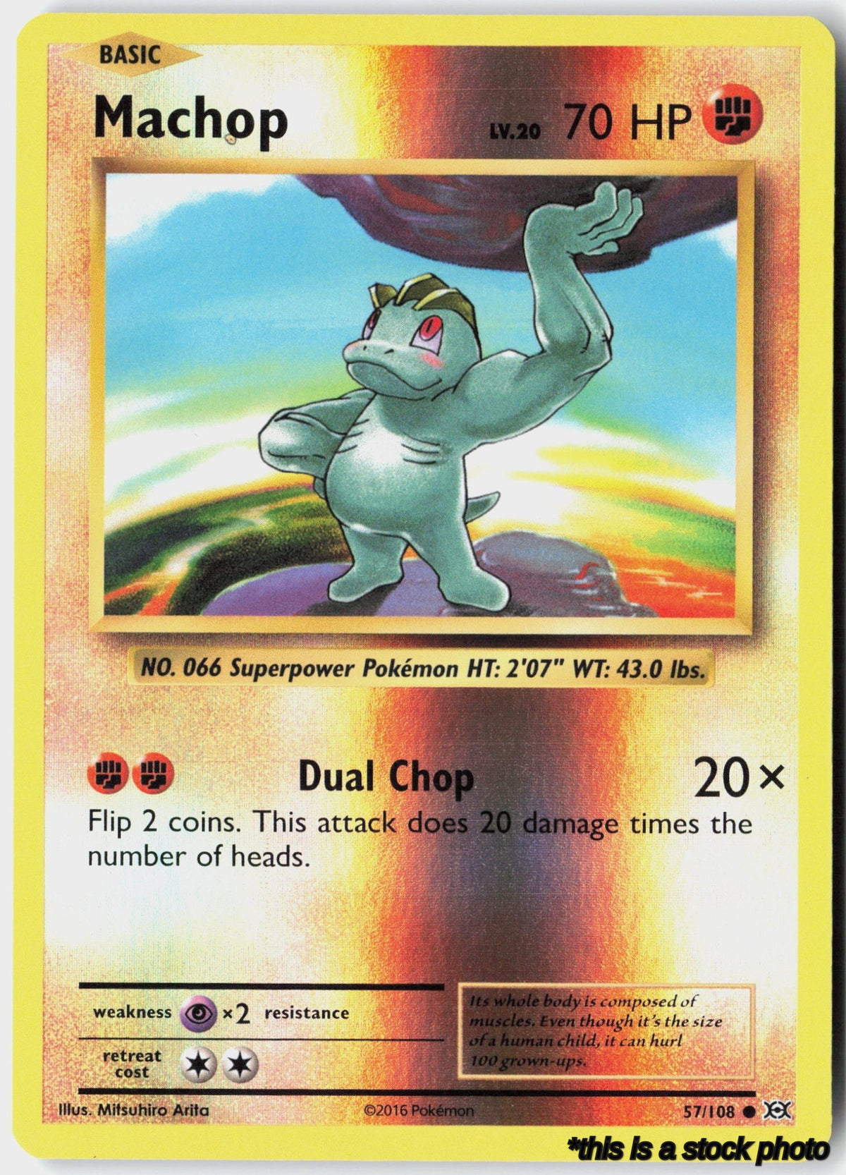 57/108 Machop Common Reverse Holofoil Lightly Played