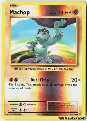 57/108 Machop Common Reverse Holofoil Lightly Played