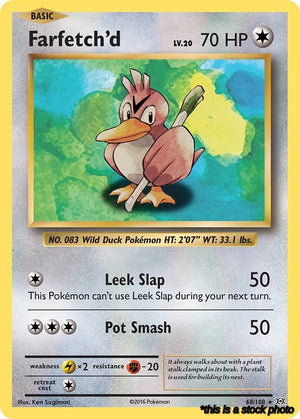 68/108 Farfetch'd Rare Reverse Holofoil