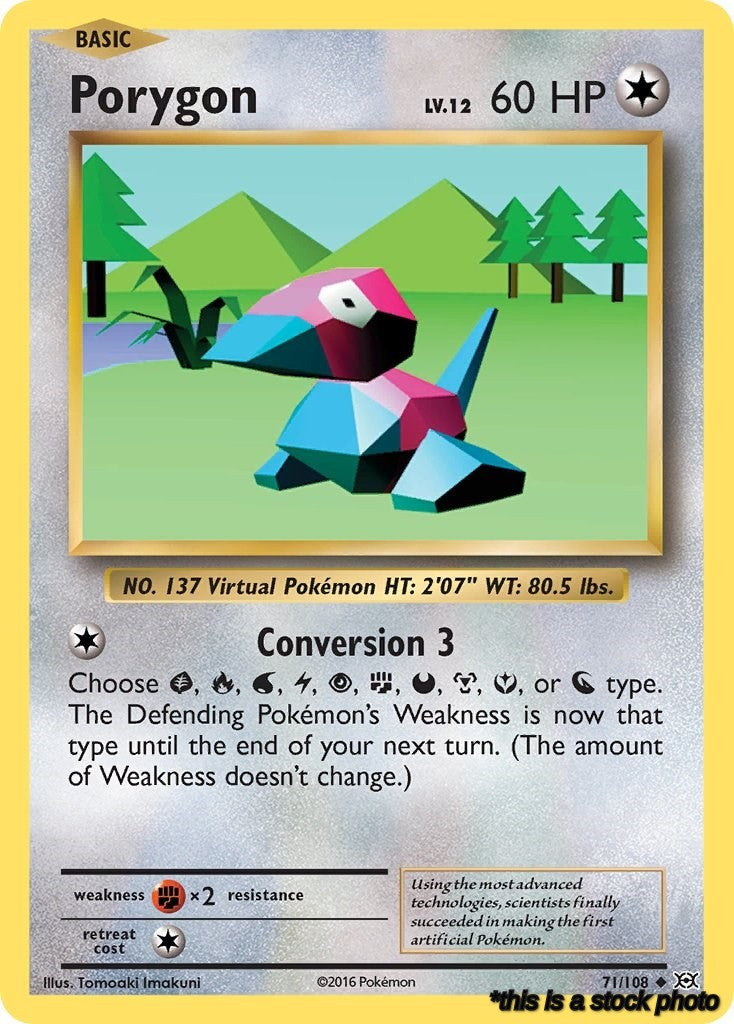 Reverse Holofoil Porygon [71/108 Lightly Played ]