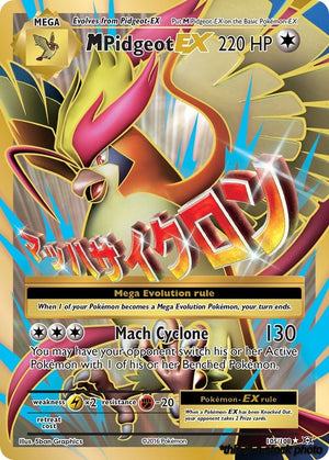 Ultra Rare M Pidgeot EX (Full Art) [105/108 Heavily Played ]