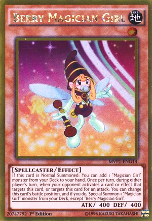 1st Edition Berry Magician Girl [MVP1-ENG14 Moderately Played] Gold Rare