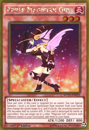1st Edition Apple Magician Girl [MVP1-ENG15 Moderately Played] Gold Rare