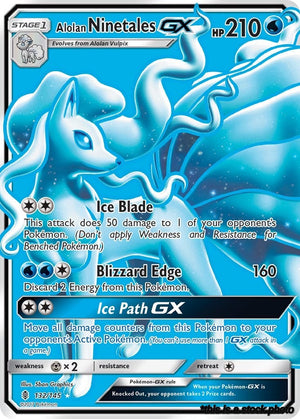 Holofoil Alolan Ninetales GX (Full Art) [132/145 Near Mint ]