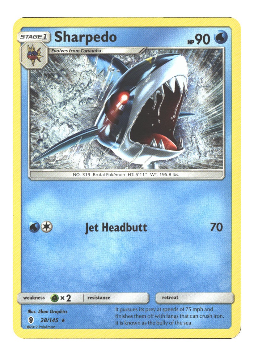 28/145 Sharpedo Rare Normal