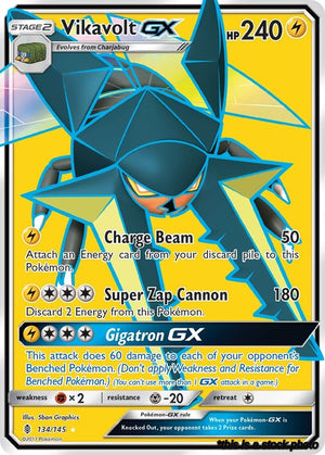 Holofoil Vikavolt GX (Full Art) [134/145 Near Mint ]