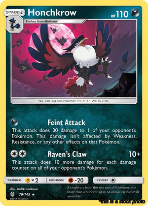 Reverse Holofoil Honchkrow [79/145 Lightly Played ]
