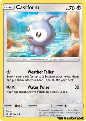 105/145 Castform Common Reverse Holofoil