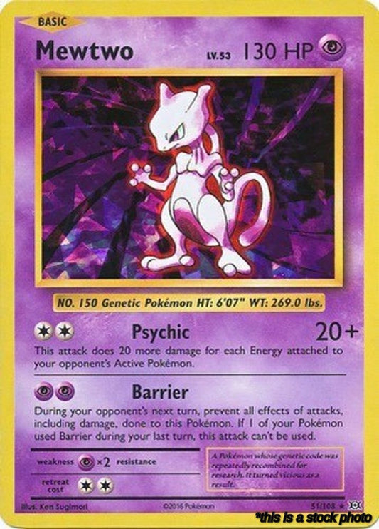 051/108 Mewtwo (Cracked Ice Holo) Holo Rare Holofoil
