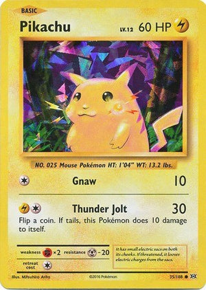 Holo Rare Pikachu - 35/108 (Cracked Ice Holo) [035/108 Moderately Played ]