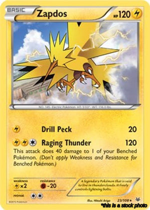 Holofoil Zapdos - 23/108 (XY Roaring Skies) [023/108 Near Mint ]