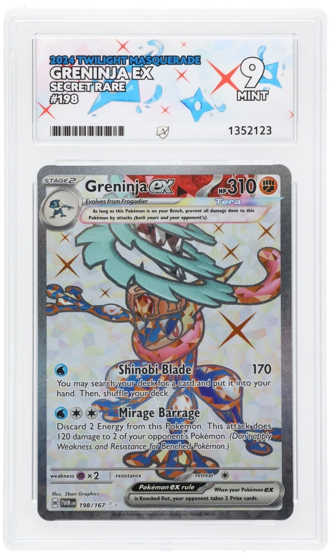 Greninja ex 198/167 Secret Rare Twilight Masquerade ACE 9 MINT Pokemon Card