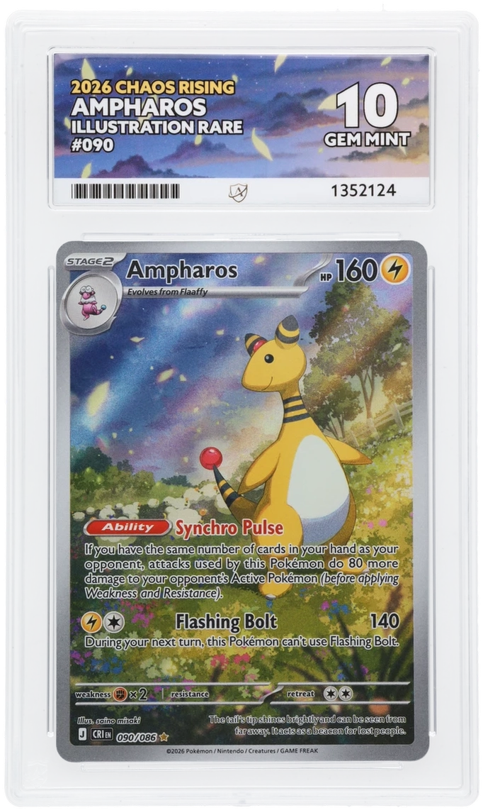 Ampharos 090/086 Illustration Rare Chaos Rising ACE 10 GEM MINT Pokemon Card