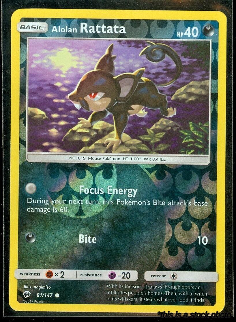 81/147 Alolan Rattata Common Reverse Holofoil