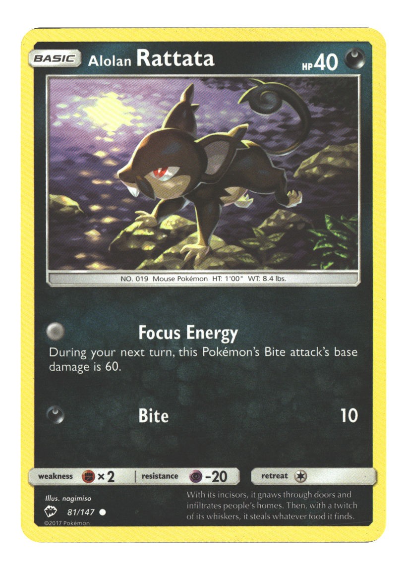 81/147 Alolan Rattata Common Normal