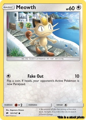101/147 Meowth Common Normal Lightly Played