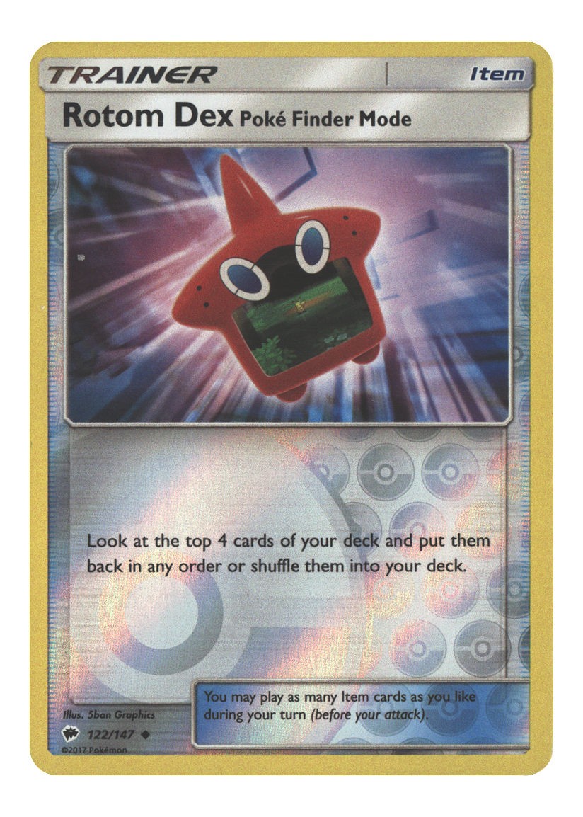 122/147 Rotom Dex Poke Finder Mode Uncommon Reverse Holofoil