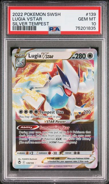 PSA 10 2022 POKEMON SWORD & SHIELD SILVER TEMPEST #139 LUGIA VSTAR