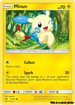34/73 Minun Common Reverse Holofoil
