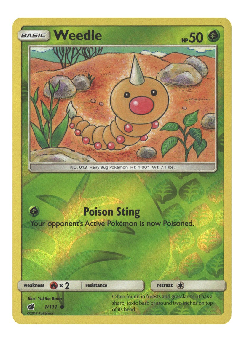1/111 Weedle Common Reverse Holofoil