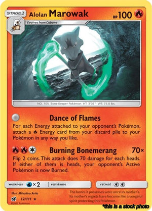 Holofoil Alolan Marowak [12/111 Near Mint ]