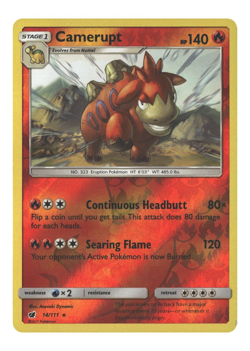 14/111 Camerupt Rare Reverse Holofoil
