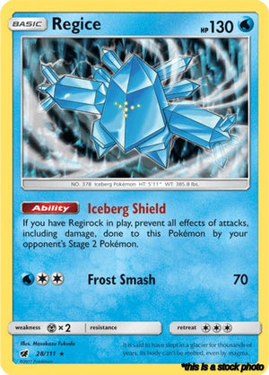 28/111 Regice Holo Rare Reverse Holofoil