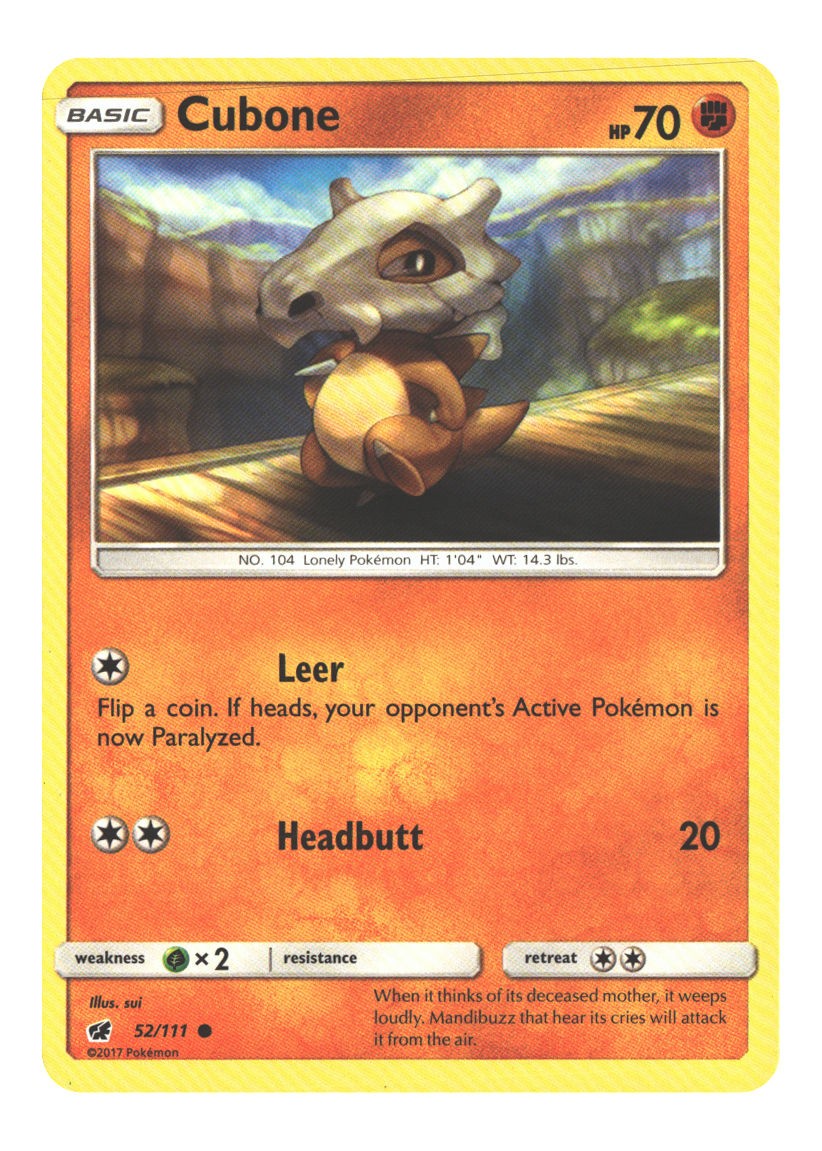 52/111 Cubone Common Normal