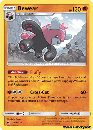 56/111 Bewear Holo Rare Reverse Holofoil