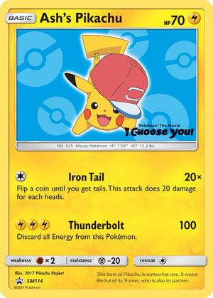 Promo Ash's Pikachu - SM114 [SM114 Lightly Played ]