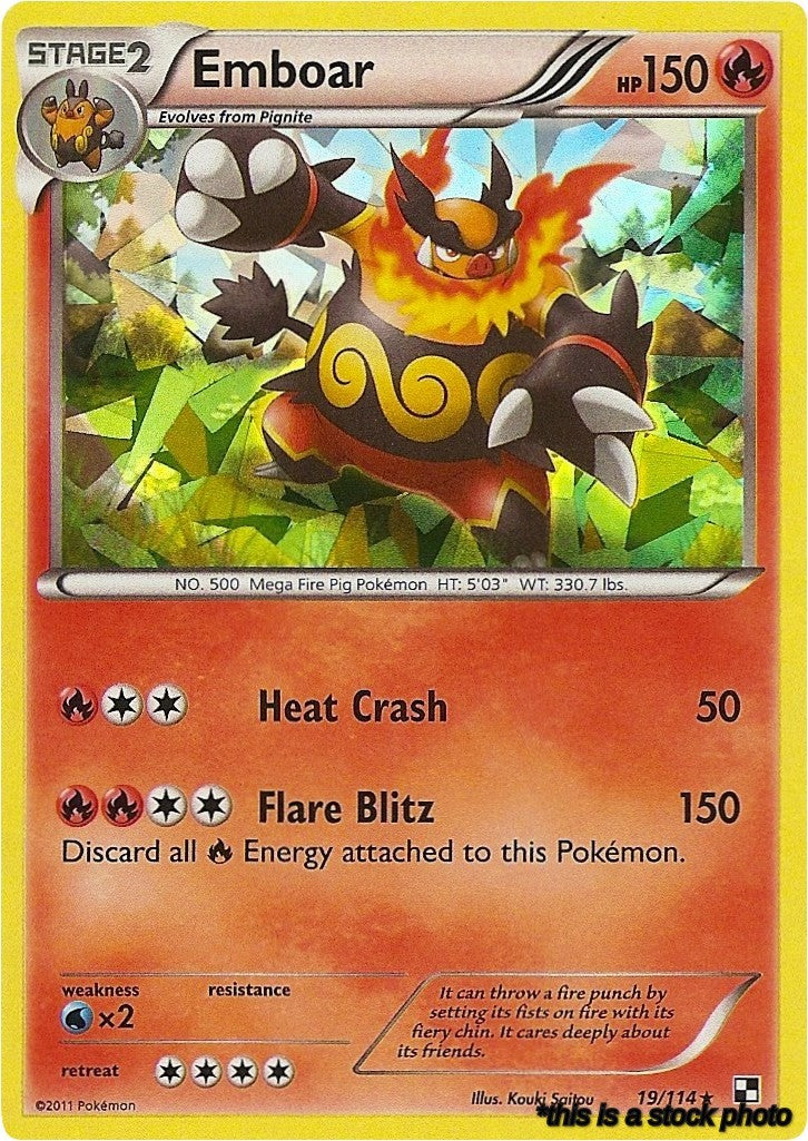 Emboar - 19/114 (Cracked Ice Holo)
