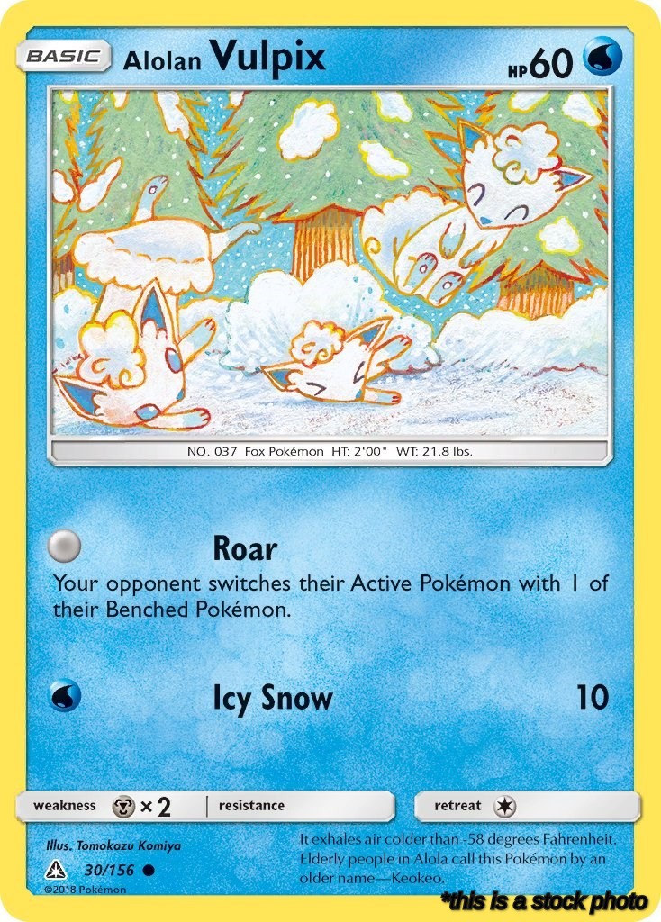 30/156 Alolan Vulpix Common Reverse Holofoil