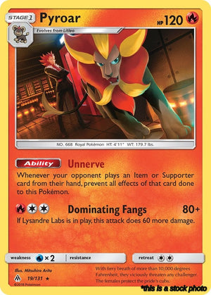 Holo Rare Pyroar [19/131 Moderately Played ]