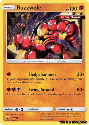 77/131 Buzzwole Rare Reverse Holofoil