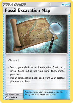 Uncommon Fossil Excavation Map [107/131 Near Mint ]