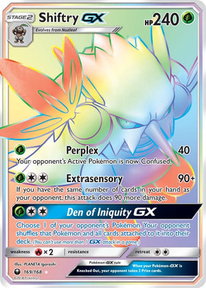 Rainbow Rare Shiftry GX (Secret) [169/168 Near Mint ]