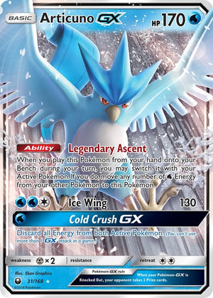 Ultra Rare Articuno GX [31/168 Near Mint ]