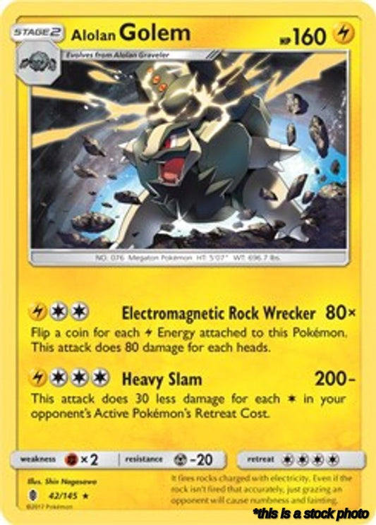 Alolan Golem - 42/145 (Cosmos Holo)