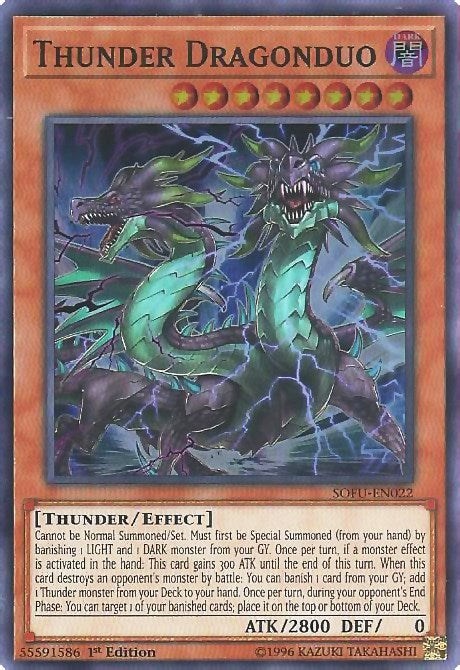 1st Edition Thunder Dragonduo [SOFU-EN022 Near Mint] Super Rare