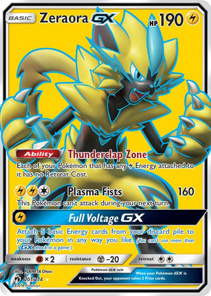 Ultra Rare Zeraora GX (Full Art) [201/214 Near Mint ]