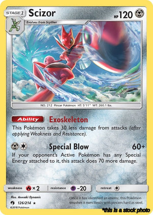 126/214 Scizor Holo Rare Reverse Holofoil