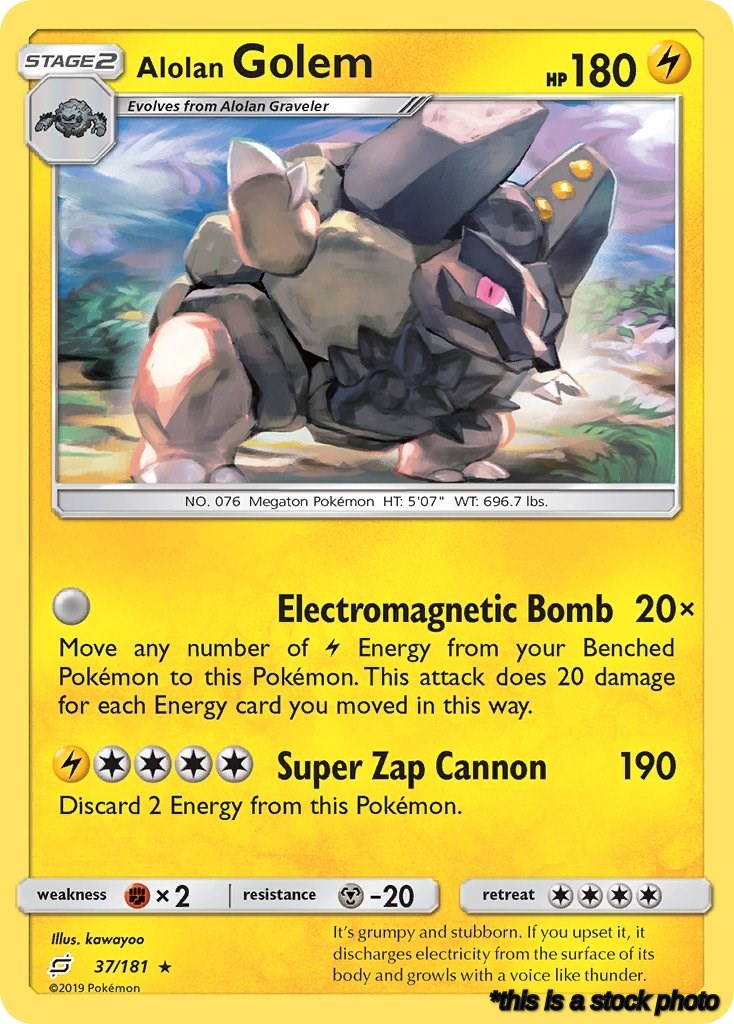 37/181 Alolan Golem Rare Normal