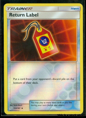 Reverse Holofoil Return Label [153/181 Lightly Played ]
