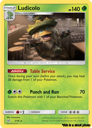 2/18 Ludicolo Rare Holofoil Moderately Played