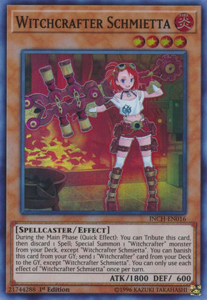 1st Edition Witchcrafter Schmietta [INCH-EN016 Lightly Played] Super Rare
