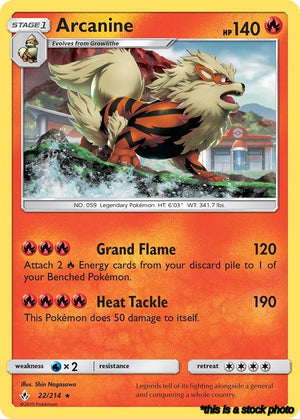 22/214 Arcanine Holo Rare Holofoil